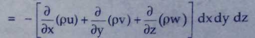 Derivation Of Continuity Equation In Cartesian Coordinates